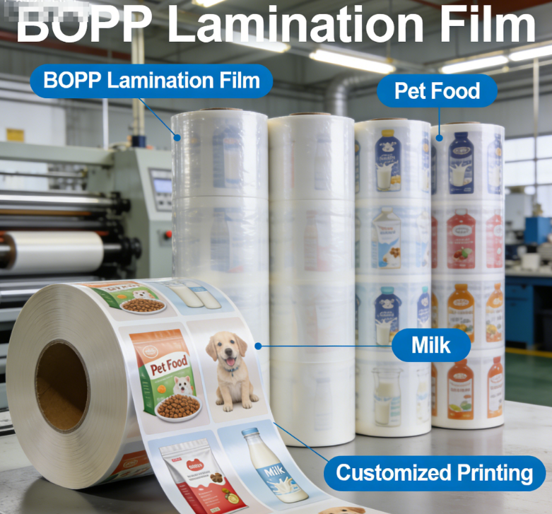 Cấp thực phẩm BOPP Lamination Film Roll Phim đóng gói linh hoạt được in tùy chỉnh