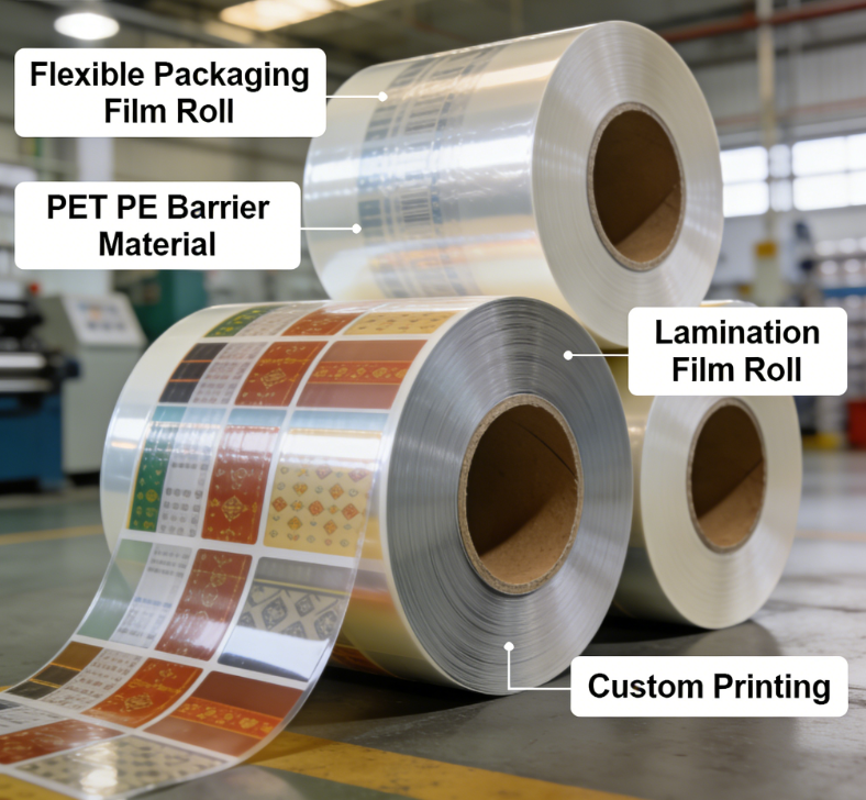 Cấp thực phẩm BOPP Lamination Film Roll Phim đóng gói linh hoạt được in tùy chỉnh